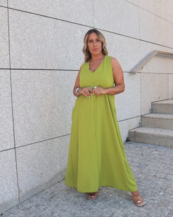 Vestido Verde C/Nó Costas