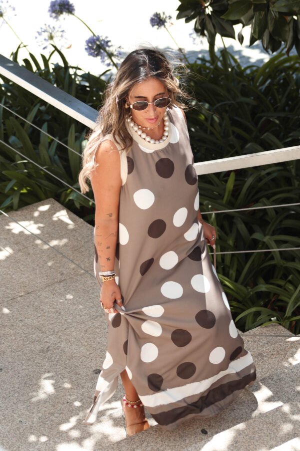 Vestido Bege Bolas - Image 2
