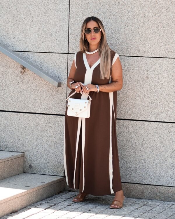 Vestido Castanho e Bege - Image 3